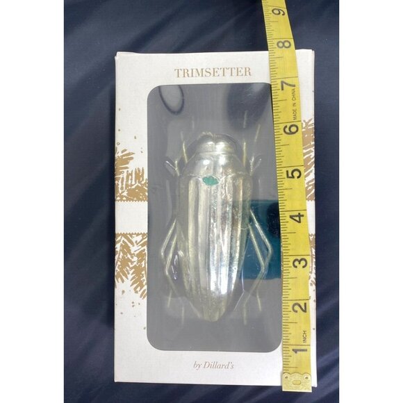 DILLARDS TRIMSETTER BEETLE ORNAMENT VINTAGE BUG SCARAB JEWEL GREEN RARE NIB - Picture 6 of 7